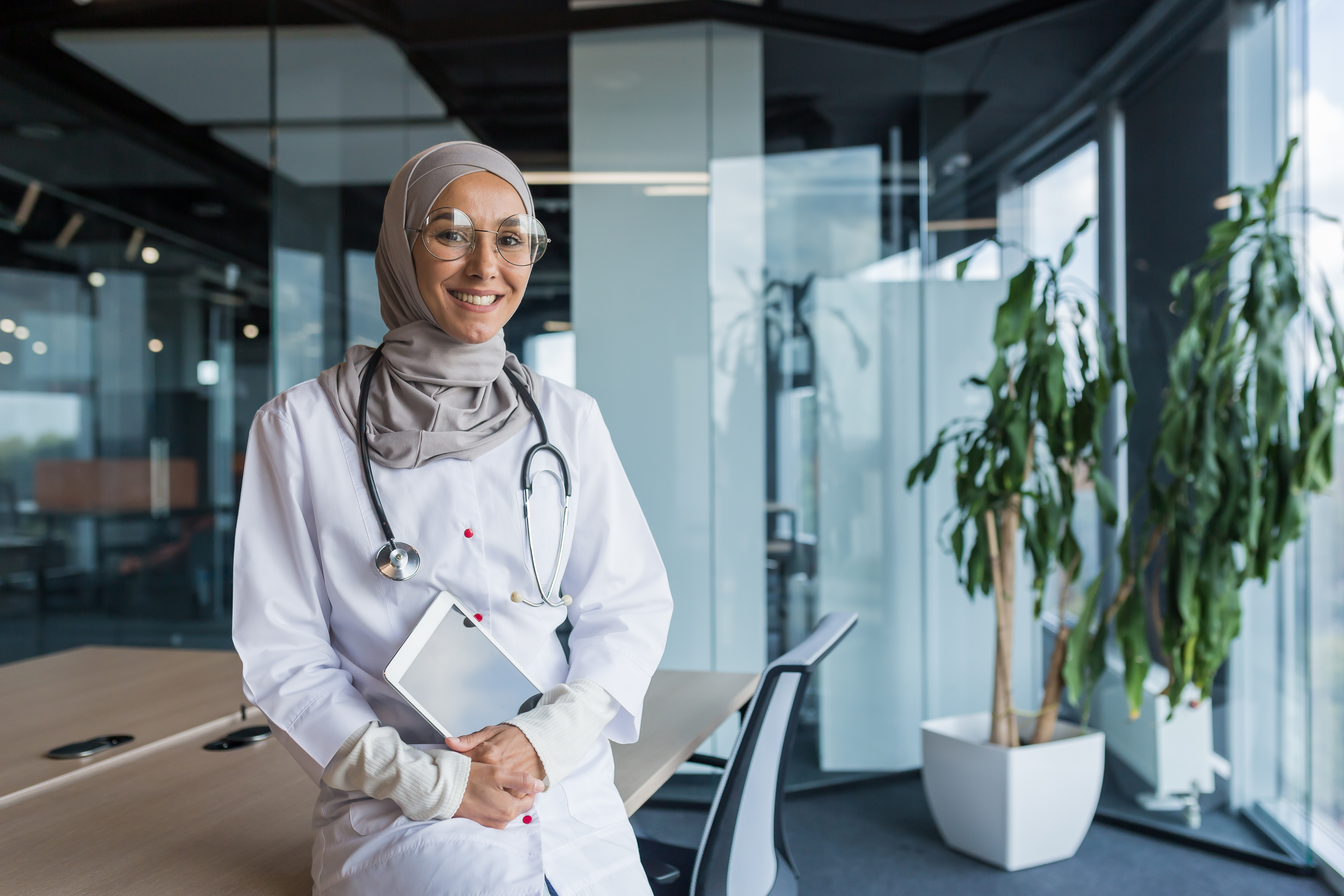 a muslim arab female doctor student sitting in a 2025 04 02 21 03 13 utc